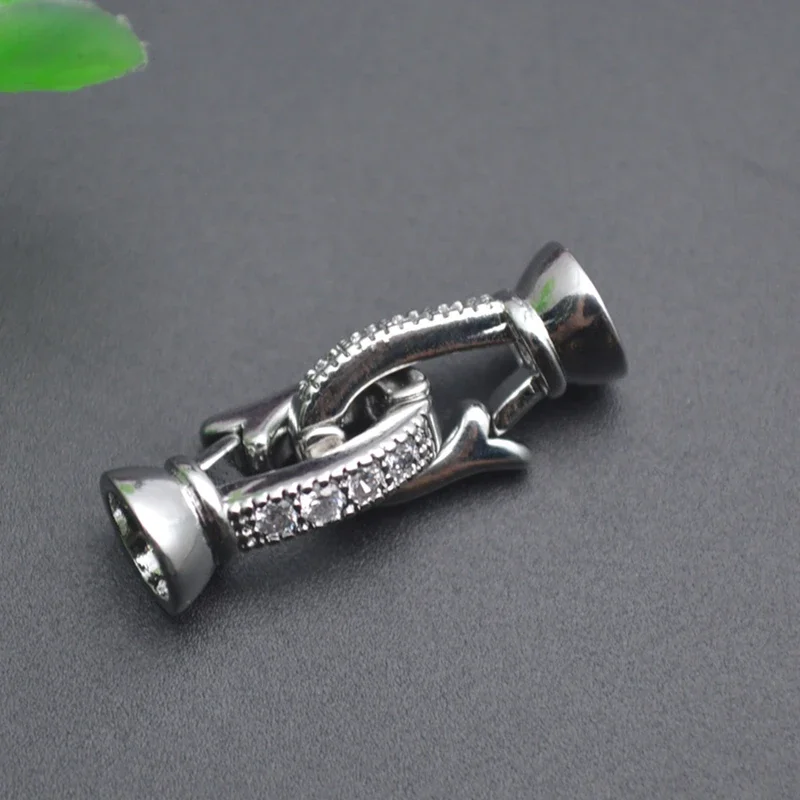 Color Remain Jewelry Findings CZ Beads Paved Lobster Clasps Connectors DIY Necklace Bracelets Accessories