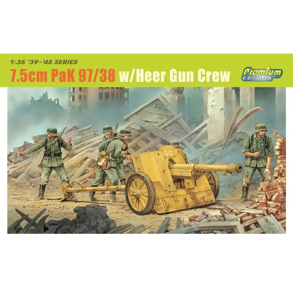 DRAGON 6445 1/35 7,5 cm Pak97/38 con Heer Gun Crew - Kit modello in scala