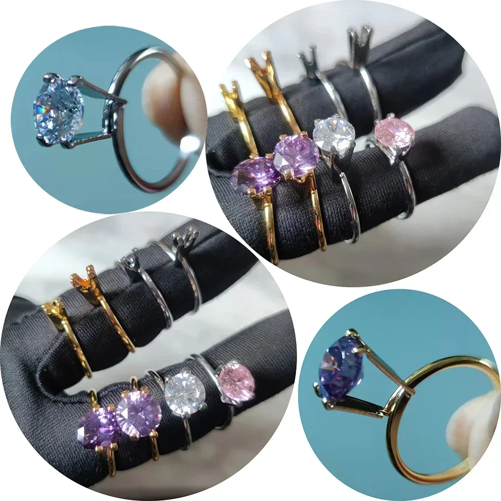 Round Ring Diamond Tweezers Four Claw Spring Type Diamond Tweezer Meson Claw Jewelry Equipment Ring Setting Diamond Tool