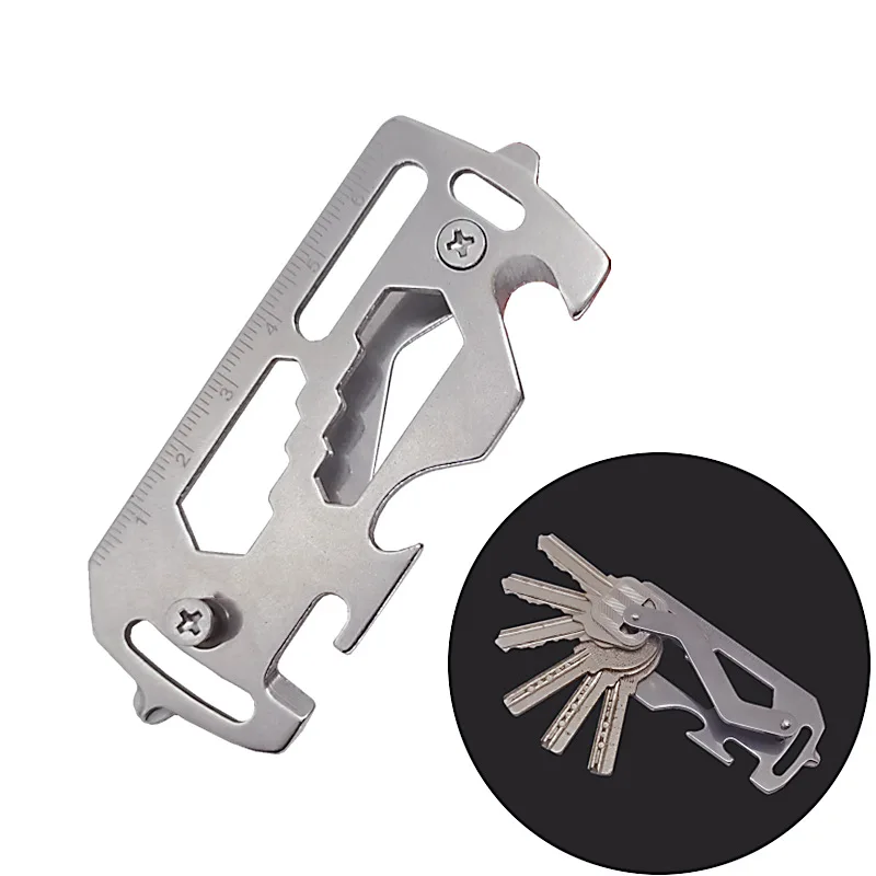 Outdoor Multi-função ferramenta saco, chave de fenda, chave de armazenamento fivela, Ec Portable Card Bottle Opener, externo Hexagon Wrench