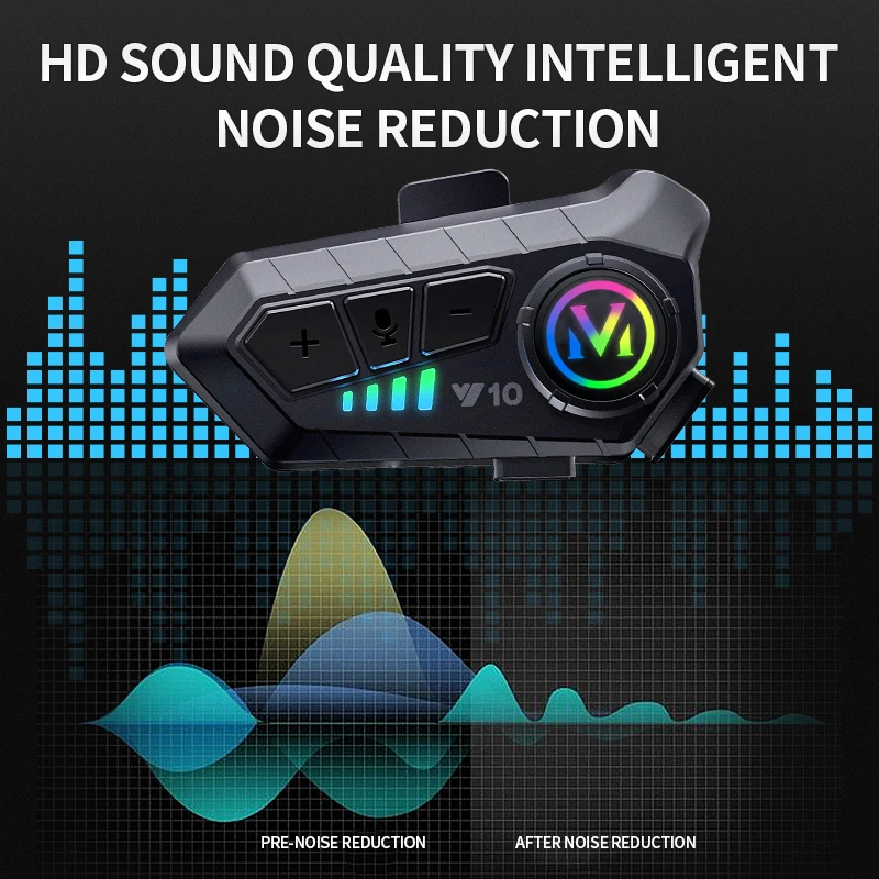 Y10 Motorcycle Helmet Bluetooth Headset Connect 2 Phones At The same time IPX6 Waterproof The Large Batterylasts 48 Hours image 5