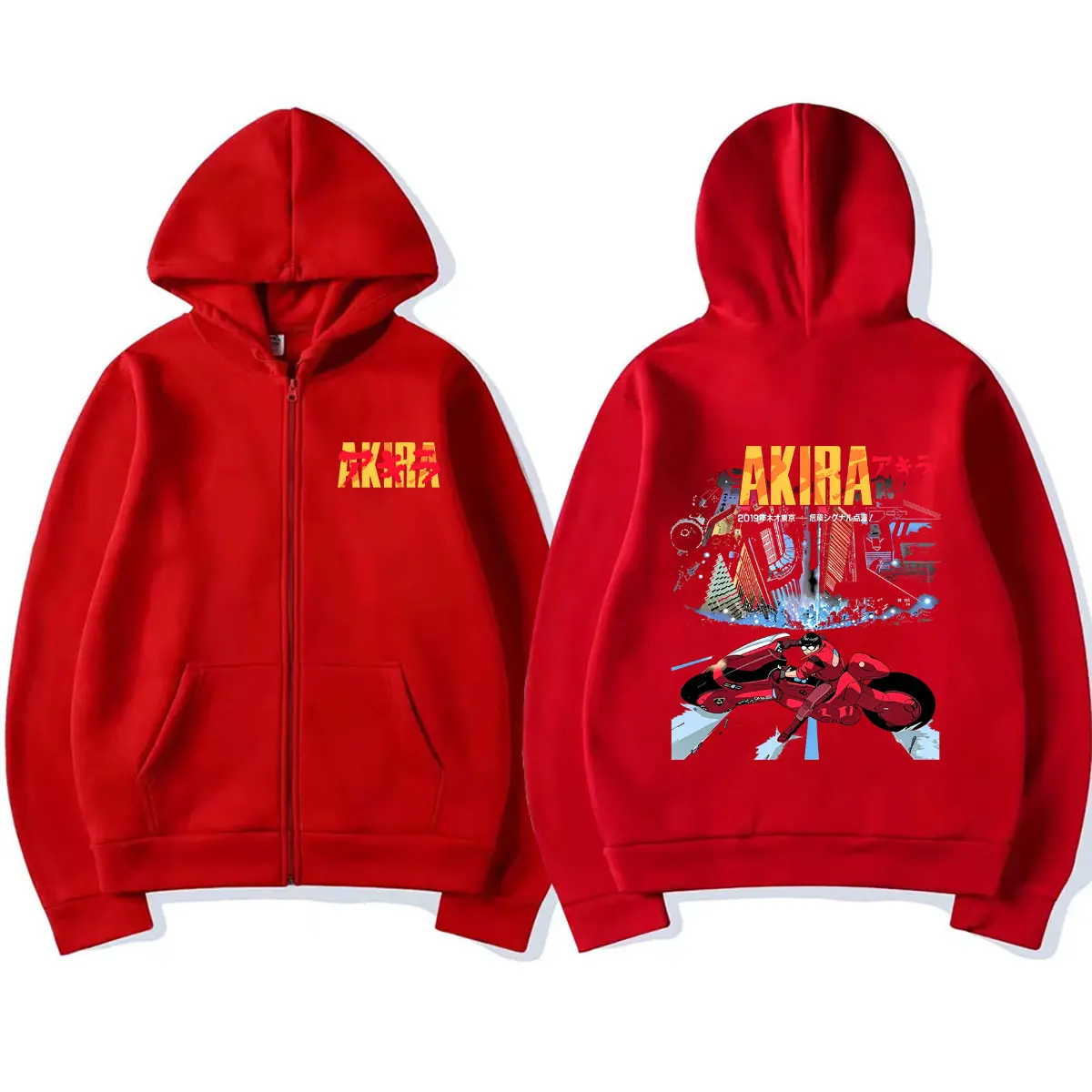 Japanischer Film Anime Akira Shotaro Kaneda Reißverschluss-Hoodie Herren Damen Kleidung Übergroße Streetwear Vintage Zip-Up Jacke Mantel – Detail 5