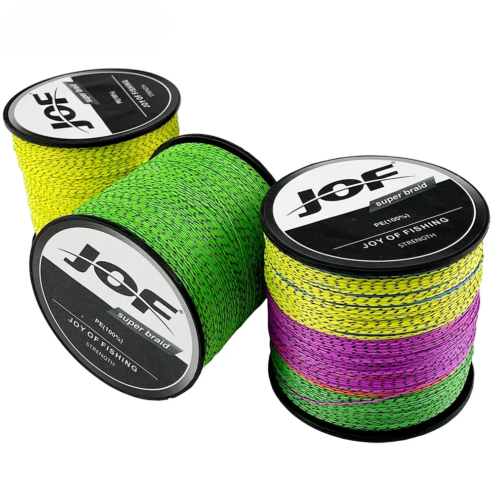 JOF Japan 8 Strands Braided Fishing Line Multifilament Speckled PE Wire 100M 300M 500M 1000M 8X Fly Saltwater Freshwater Pesca