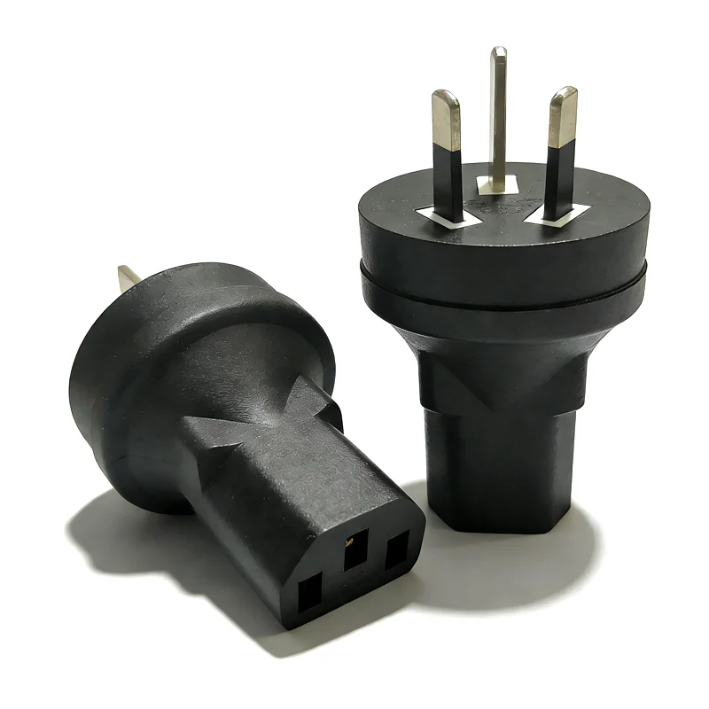 Black AU 3 Pin Male to IEC320 C13 Femlae Power Adapter Plug Power Converter Plug for China Australia New Zealand PDU UPS Server
