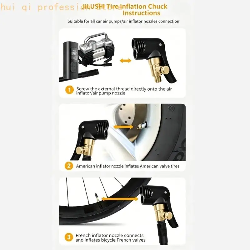 Reifen-Luftspannfutter, Reifenspannfutter, große Bohrungen, verriegelbares Luftspannfutter, Schnellanschluss-Inflator H8WE – Detail 5