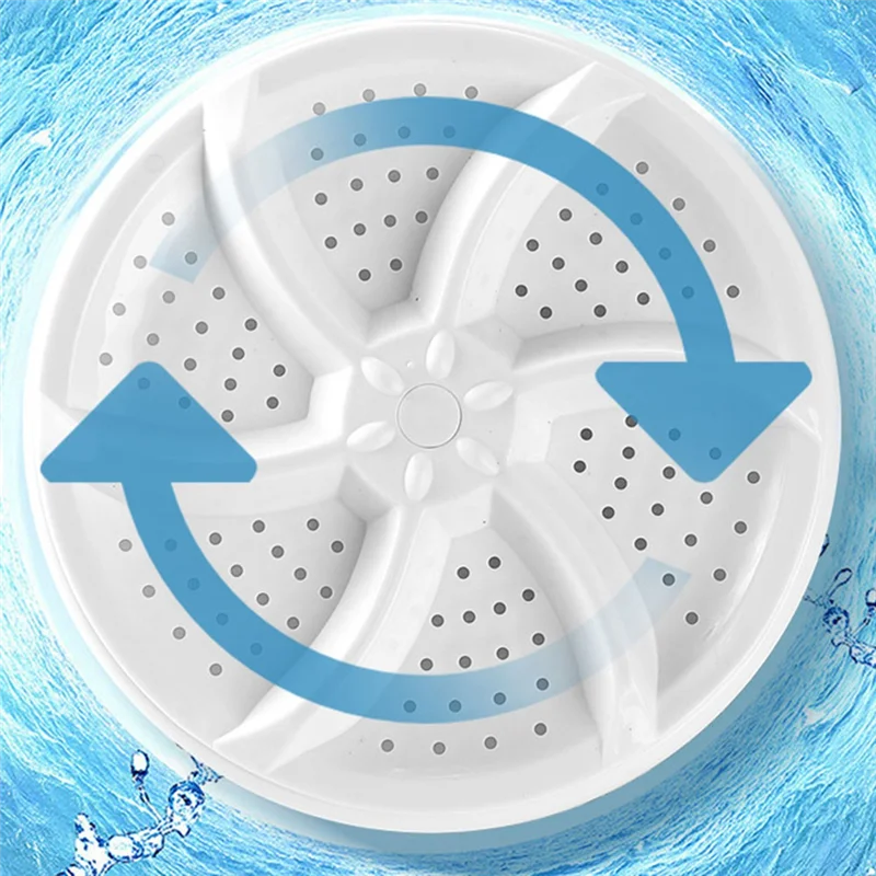 2PCS Mini Washing Machine USB Two-Way Rotating Turbine Portable Washing Machine for Sock Underwear for