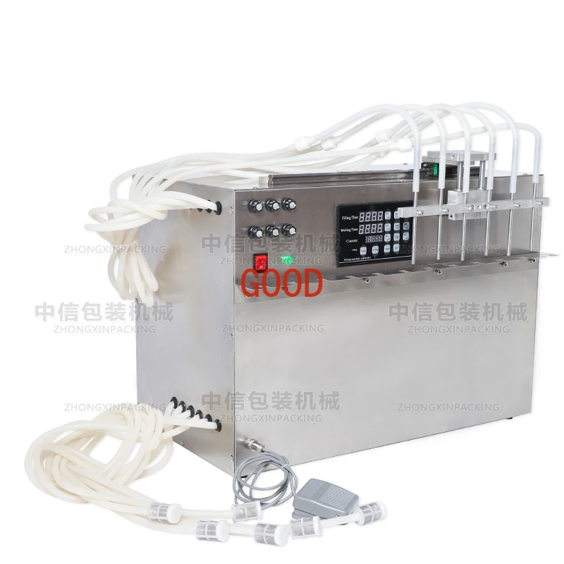 4/6 head self-priming bag liquid filling machine self-vertical pump canning