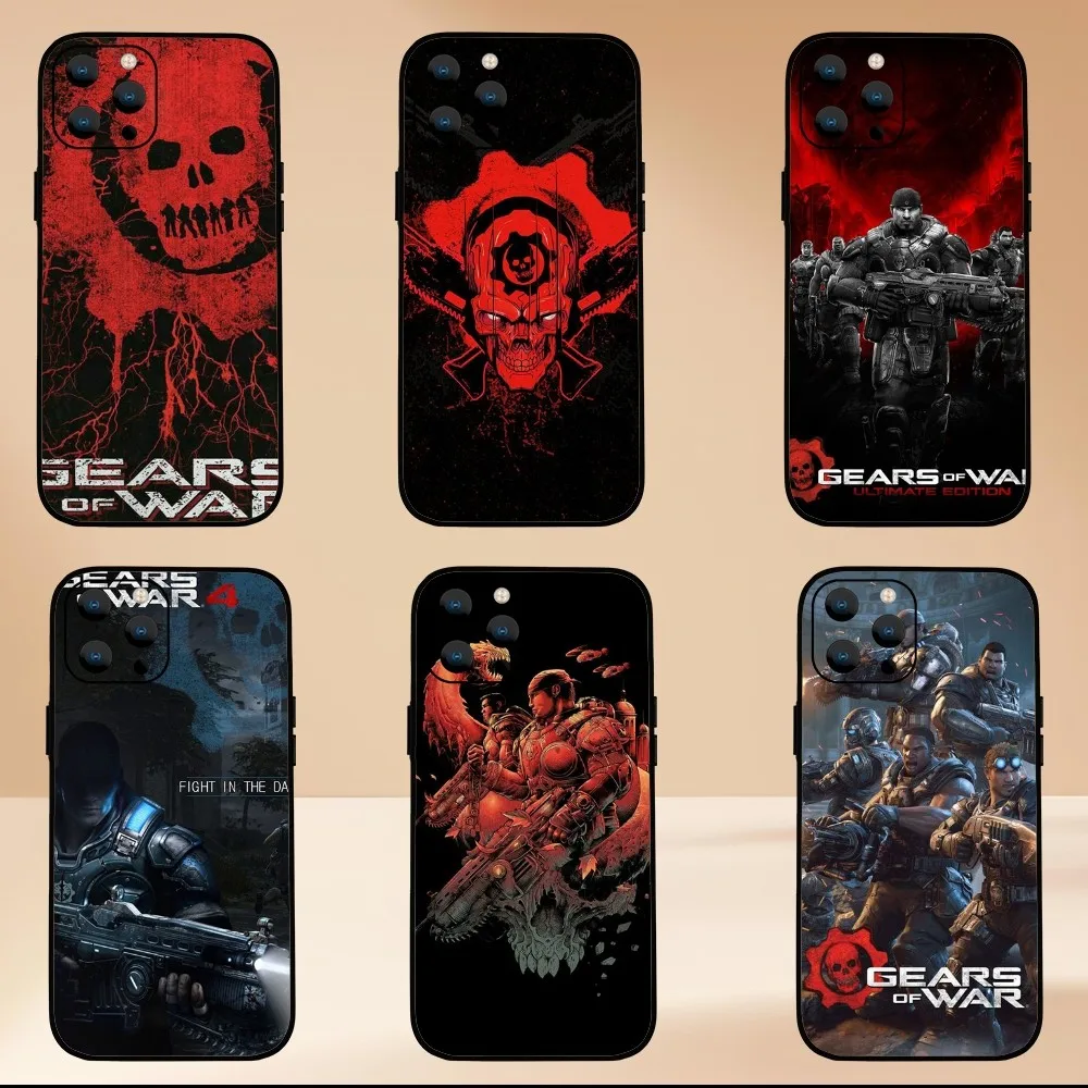 لعبة G-Gears of-Wars جراب هاتف لـ iPhone ، Shell ، Mini 11 ، 12 ، 13 ، 14 ، 15 ، Pro ، XS ، Max ، X ، Plus ، SE ، XR