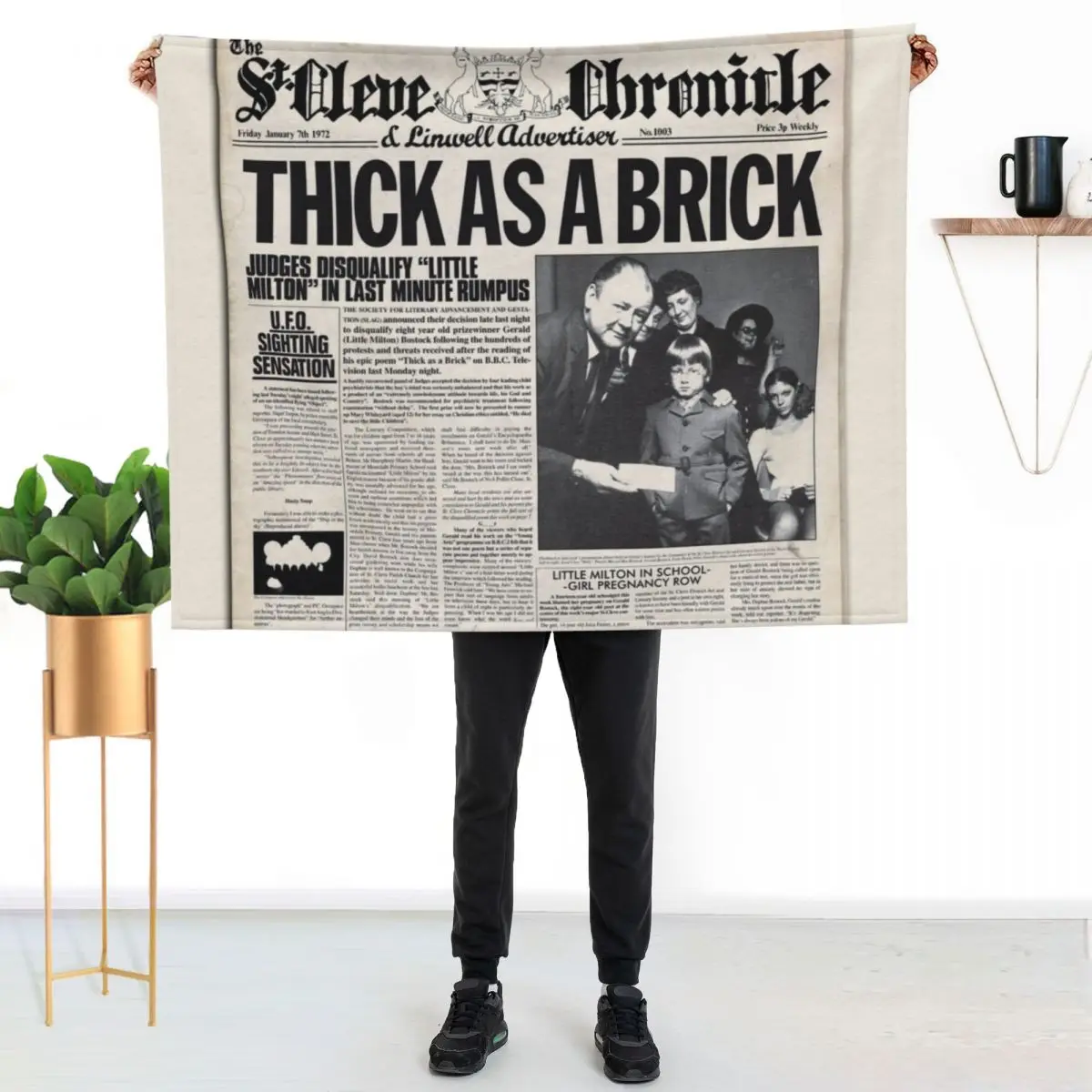 Jethro Tull - Thick as a Brick Newspaper Throw Blanket Multi-Purpose Stuffeds Soft Plush Plaid Soft Bed Fashionable Blankets