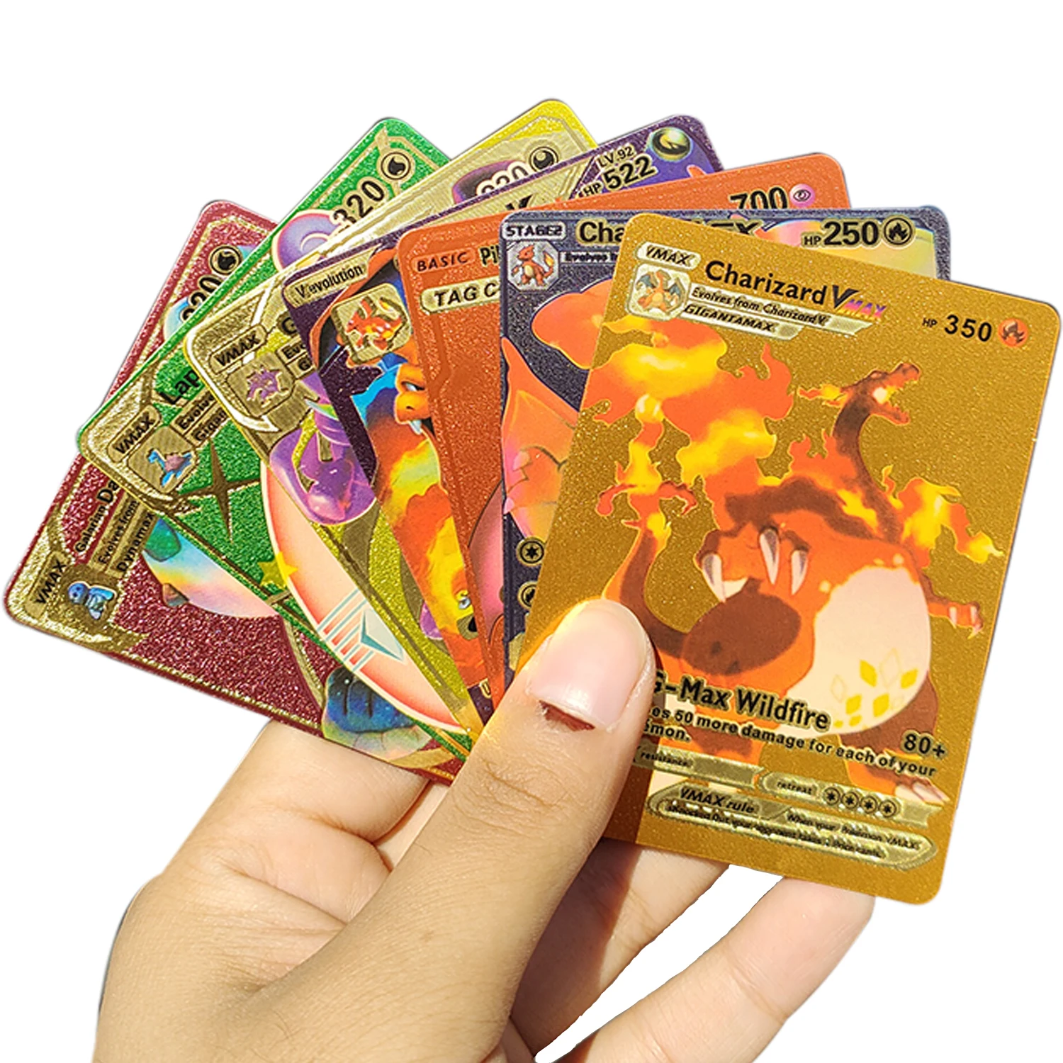 55Pcs Pokemon Card Tag Team Vmax EX GX English Rainbow Shining Card Pikachu Fire Breathing Dragon Trading Collection Cards Toys