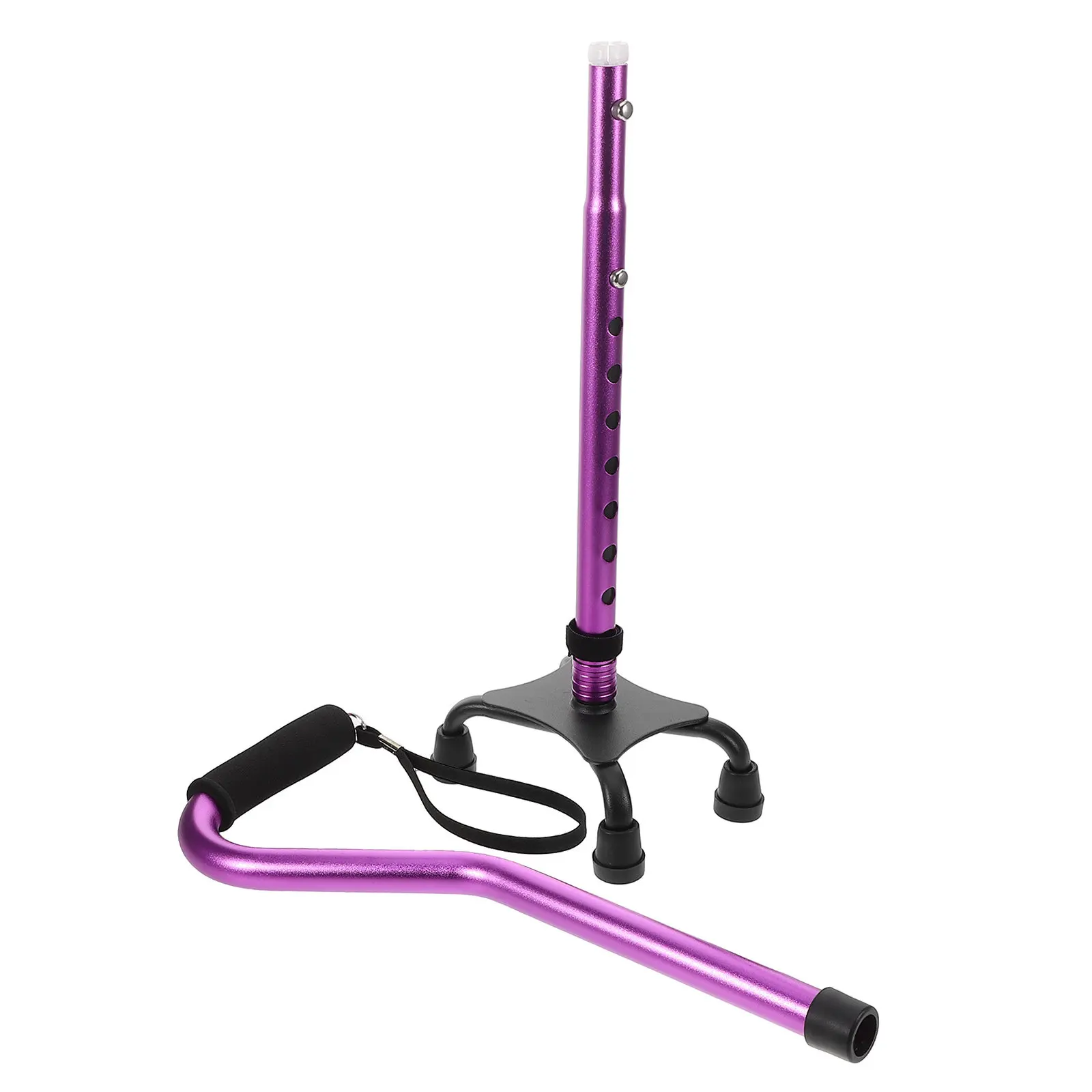 Telescopic Forearm Support Cane Ergonomic Offset Handle Lightweight Aluminum Alloy Foldable Walking Stick for Elderly with
