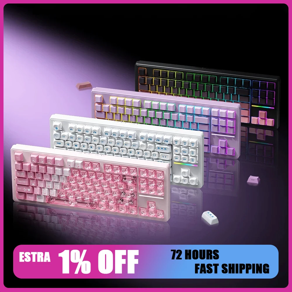 Technology S87Pro Wireless Keyboard Three Mode Connection E-sports Keyboard 12000mAh Large Capacity Battery Pc Accessories Gifts