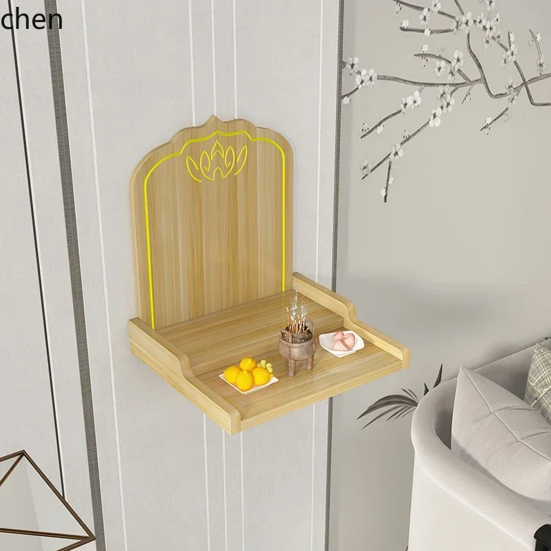 D3L19- Buddhist Altar Home Economical Wall-Mounted Altar Offering Display Shelf Buddhist Table