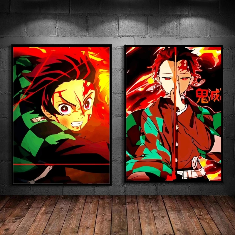 

Print On Canvas Demon Slayer Kamado Tanjirou Modular Prints Christmas Gifts Wall Art Home Picture Poster Toys Classic Retro