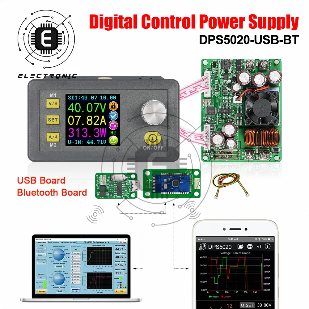 

DPS5020 50V 20A DC-DC Step-down Communication Bench Power Supply Buck Voltage Converter Constant Voltmeter Current Regulator