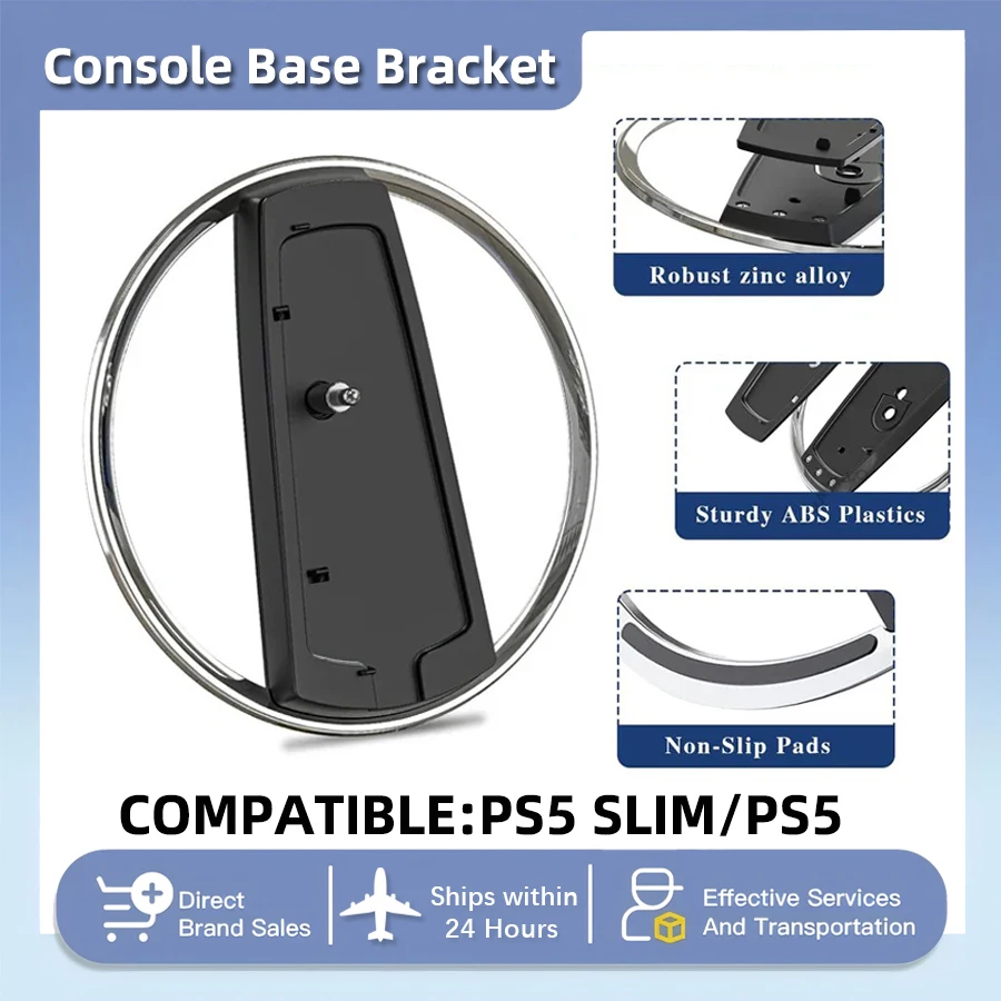 For PS5 slim Vertical Stand Game Console Base Bracket Metal For Sony Playstation 5 Slim PS5 Vertical Stand Holder Disc / Digital