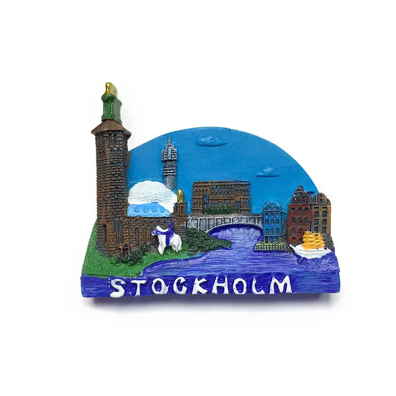 Sweden Stockholm Riddarholmen Church 3D Resin Fridge Magnet Home Decor Items Cute Magnets for Fridge