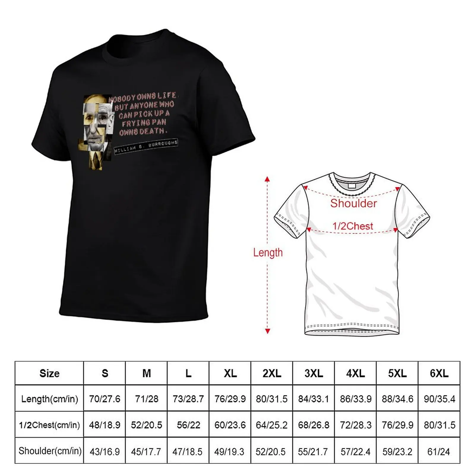 William S Burroughs 'Cut Up' Inspired Tee T-Shirt t shirts for man pack white essential t shirt T-Shirt