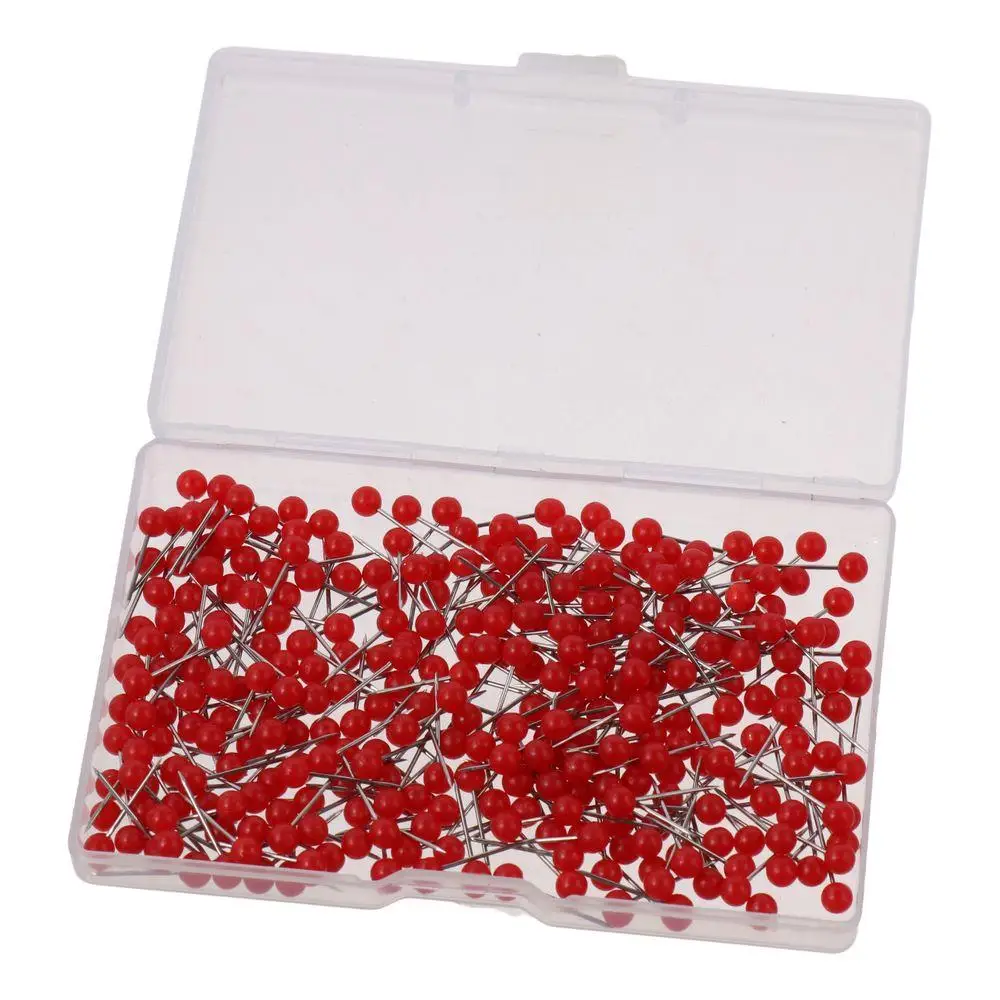 300 pieces/box Red Map Tacks Push Pins Durable Portable Round Head Pin Plastic Lightweight