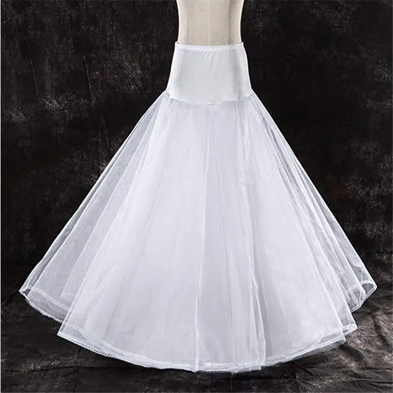 Wedding Gown Petticoat White 6 Hoops A-Line Floor Length Gown Underskirt Crinoline Luxury Clothes Women\'s Skirts For Women