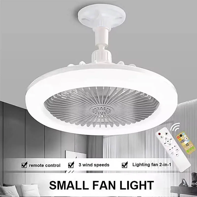 

Living Room E27 Fan Light Bedroom LED Folding Remote Control Fan Light Aromatherapy Fan Light Plastic Material AC110-220V