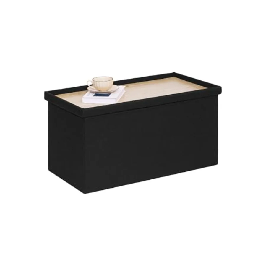 

Folding Storage Bench, 30 Inch Ottoman Coffee Table Cube Chair Feet Rest Stool Storage Chest for Living Room Bedroom, Holds up