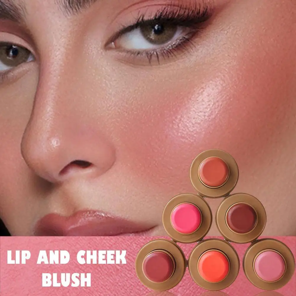 6 colori 2 In 1 Blush Stick per labbra e guance Stick idratante evidenzia la modifica del contorno del viso, Blush tascabile duraturo