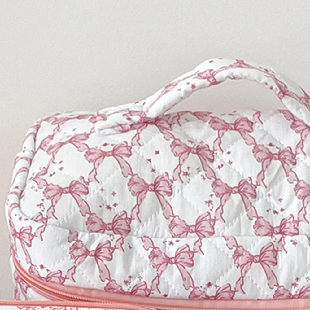 

Cosmetic Bag for Women Girls Cute Bow Travel Toiletry Bag with Zipper Makeup Pouch Make Up Organizer Bag for Travel