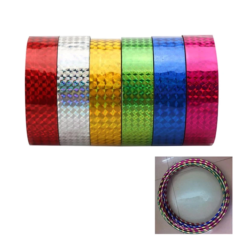 Rhythmic Gymnastics Ring Decoration Holographic Glitter Tape, Artistic Hoops Stick Stickers, DIY Flash Tape, 30m