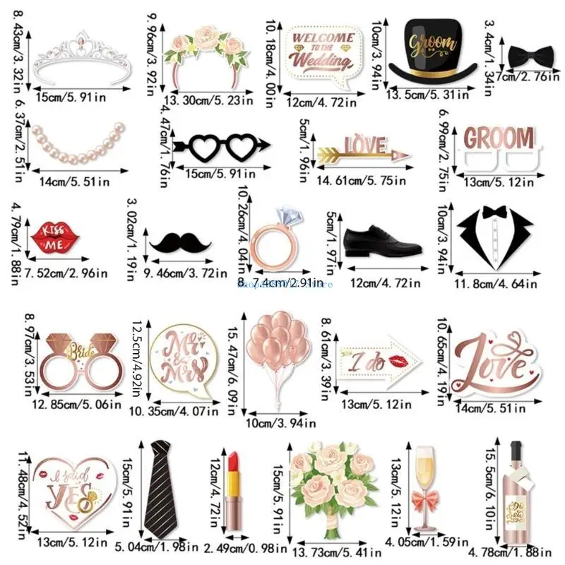 896B Colorful Wedding Photo Booth Props and Frame To Enhances Your Party Atmospheres