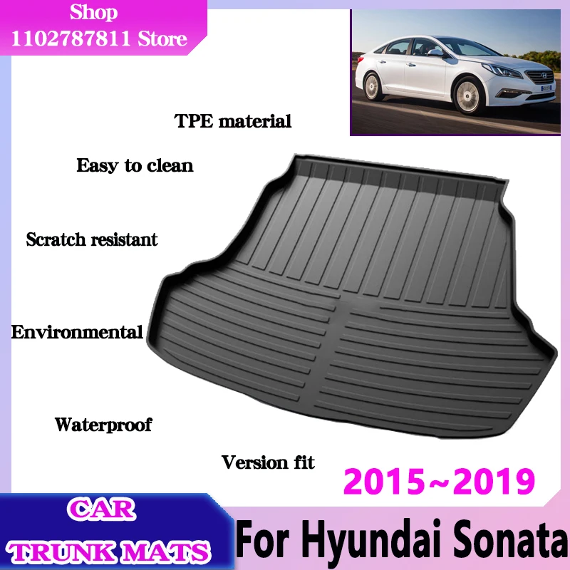 

Car Trunk Cushion for Hyundai Sonata LF Accessories 2015~2019 Anti-scratch Waterproof Protect TPE Material Tray Mats Storage Pad