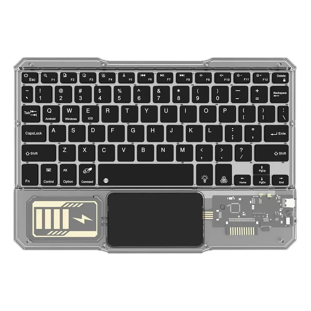 

Transparent Bluetooth Keyboard Rechargeable Wireless Keyboard with Touchpad for iPad Android iOS Windows PC Tablet