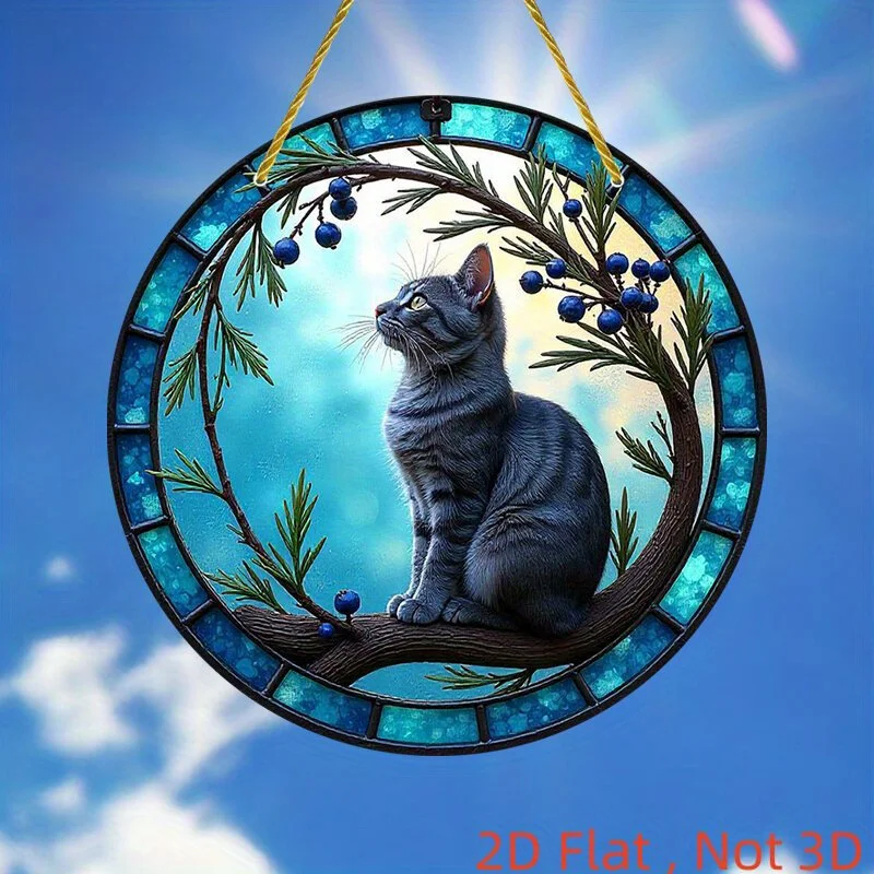 2D Flat, 1pc VBUAHNY Plastic Suncatcher - 7.8