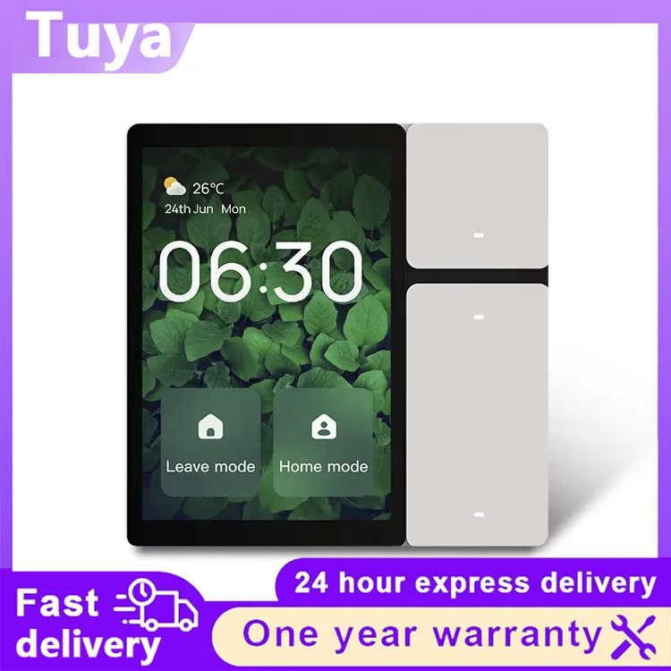 Tuya Foreign Trade WiFi 3 5 Inch Screen Three Way Switch Works with Alexa Infrared Forwarding Smart Home