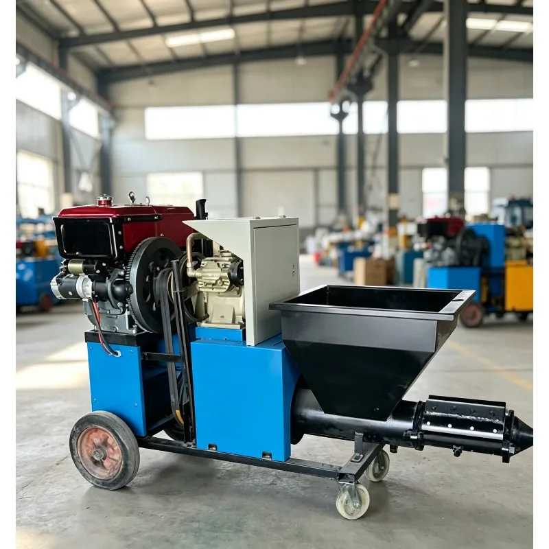 Multifunctional Diesel Mini Stucco Pump Cement Plastering Machine Mortar Spraying Machine Wall Plastering Equipment