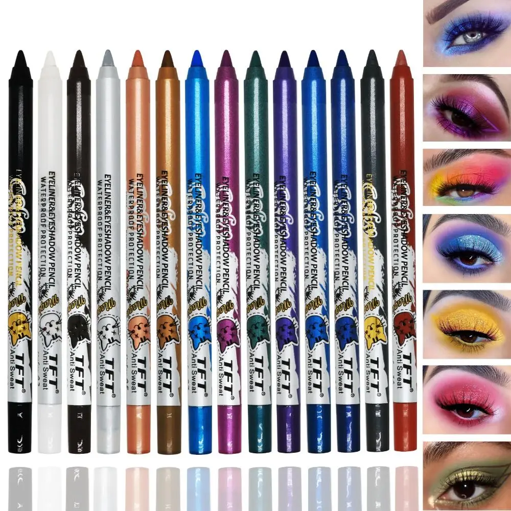 Fashion Waterproof Eyeliner Pencil Long-Lasting Not Blooming Colored Eyeliner Gel Pen Eye Shadow Pen