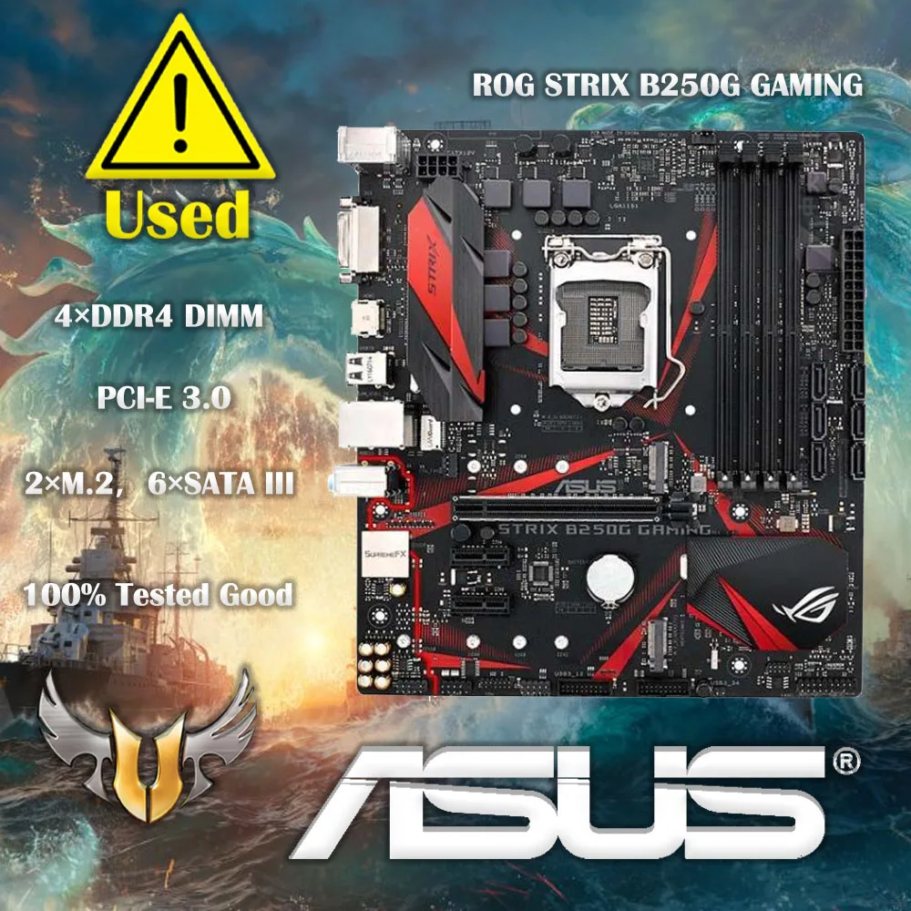 Asus ROG STRIX B250G GAMING DDR4 LGA 1151 B250 Desktop Motherboard 64GB USB2.0 USB3.0 DVI HDMI motherboard free shipping