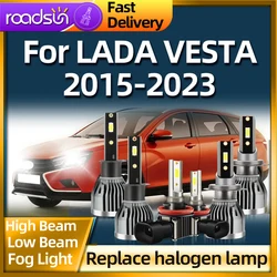 Roadsun H7 LED H1 Car Headlight Auto H16 H11 Fog Lamp Super Bright Light For LADA VESTA 2015 2016 2017 2018 2019 2020 2021-2023