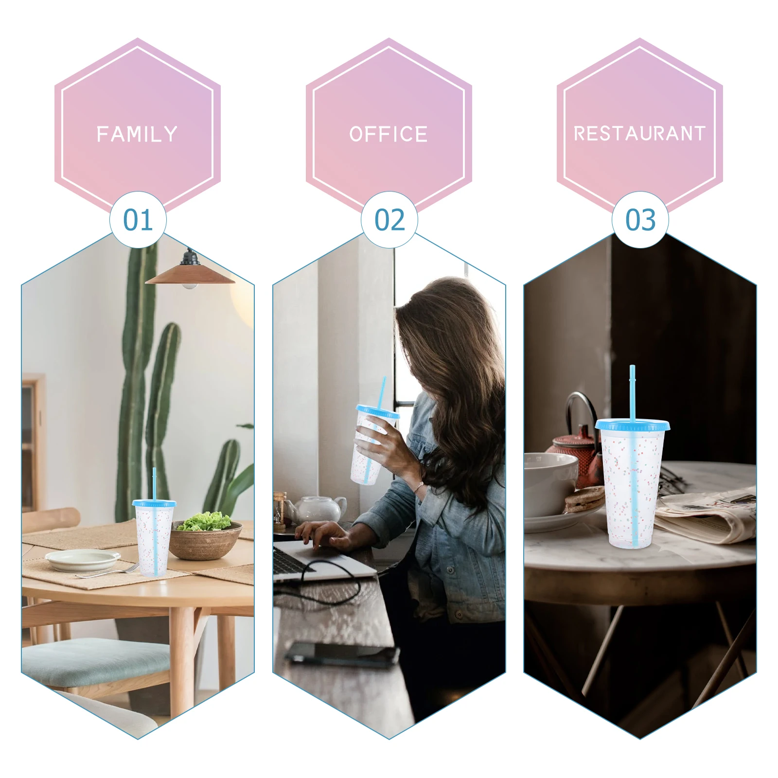 

Thermochromic Color Changing Tumbler Coffee Cup Heat Discoloration Plastic Sippy Cup Drinking Bottle Premium Material Durable