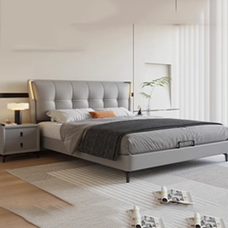 Italian Queen Double Bed desainer dewasa, furnitur Cama De Casal bingkai Modern tempat tidur ganda multifungsi