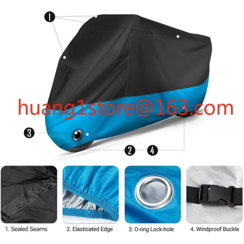 210D Four Seasons Sun Rain Waterproof Motorcycle Cover Outdoor Protection Durable Motorcycle Cover with