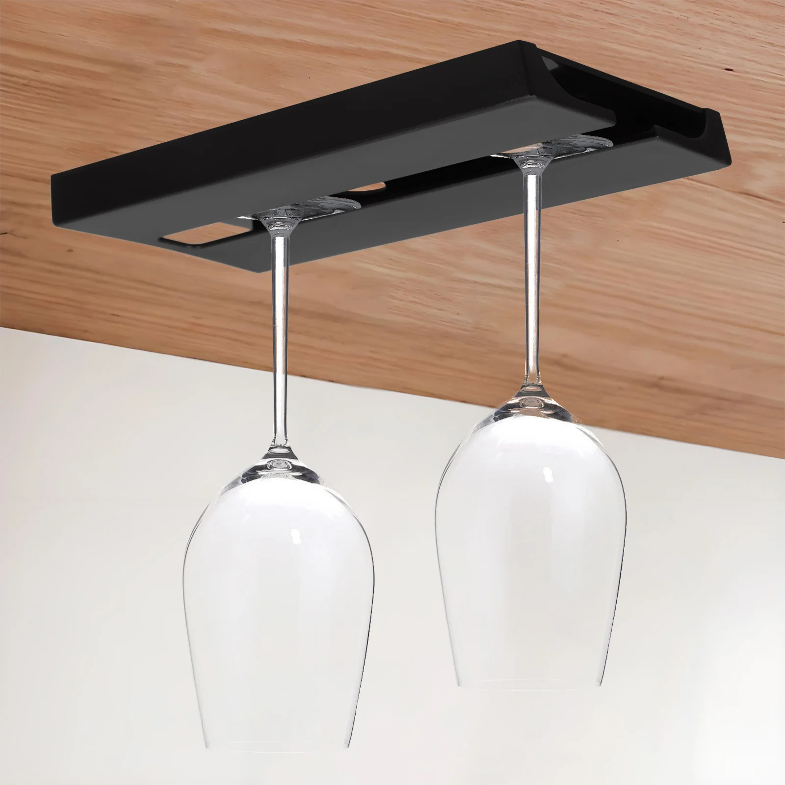 

2Pcs Under Cabinet Wine Glass Holder Stemware Hangers Bar Glassware Storage Organizer Kitchen Display Rack Tasting Set