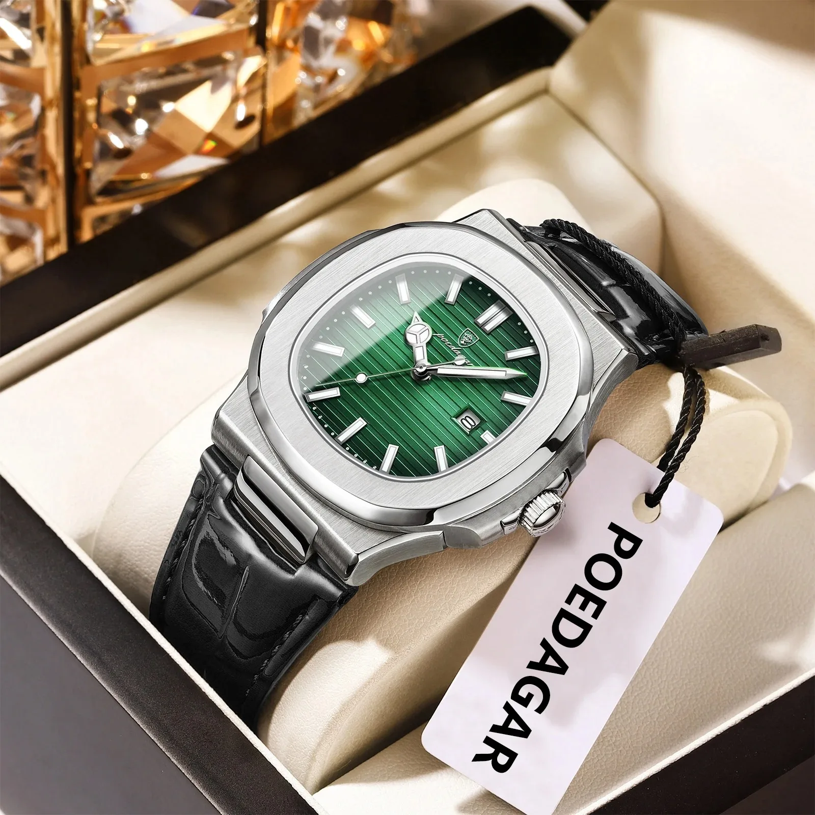 

Switzerland Casual New Leather Man Clock Men Luxury Watch Automatic Watches Mens Fashion Quartz Wristwatches Tudo Por 1 Real