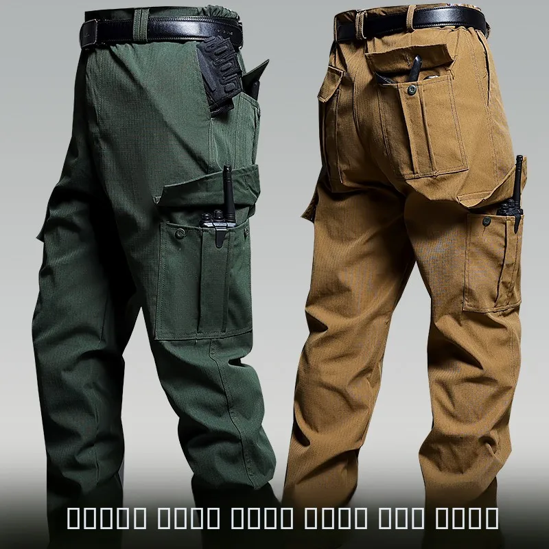 

Мужские рабочие брюки свободного кроя, летние, износостойкие, грязеотталкивающие, повседневные, для строительных работ...