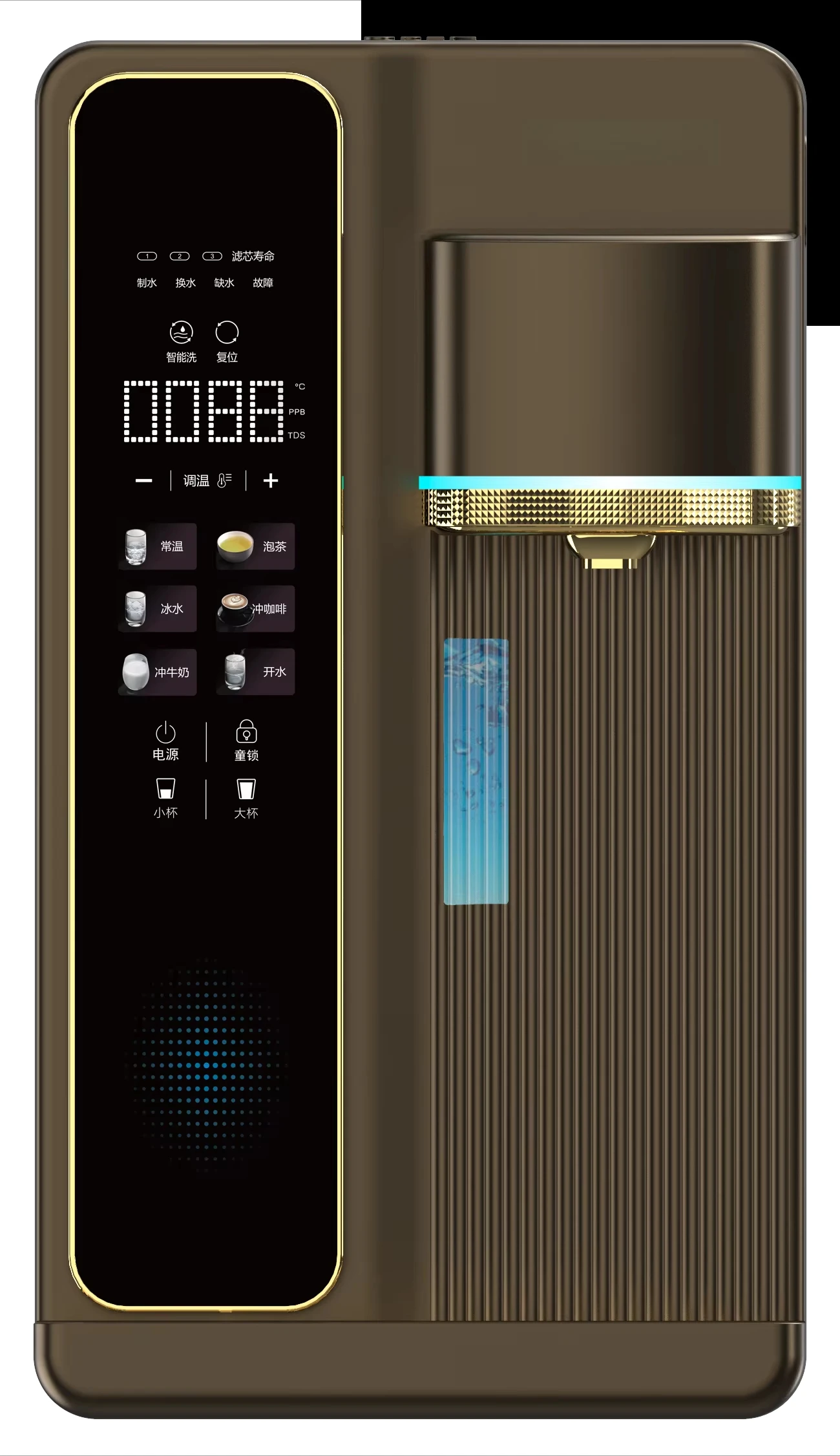 Desktop W20 PAC RO CF Filters Hydrogen UVC Hot Direct Purifier Water Drinking RO Water Dispenser