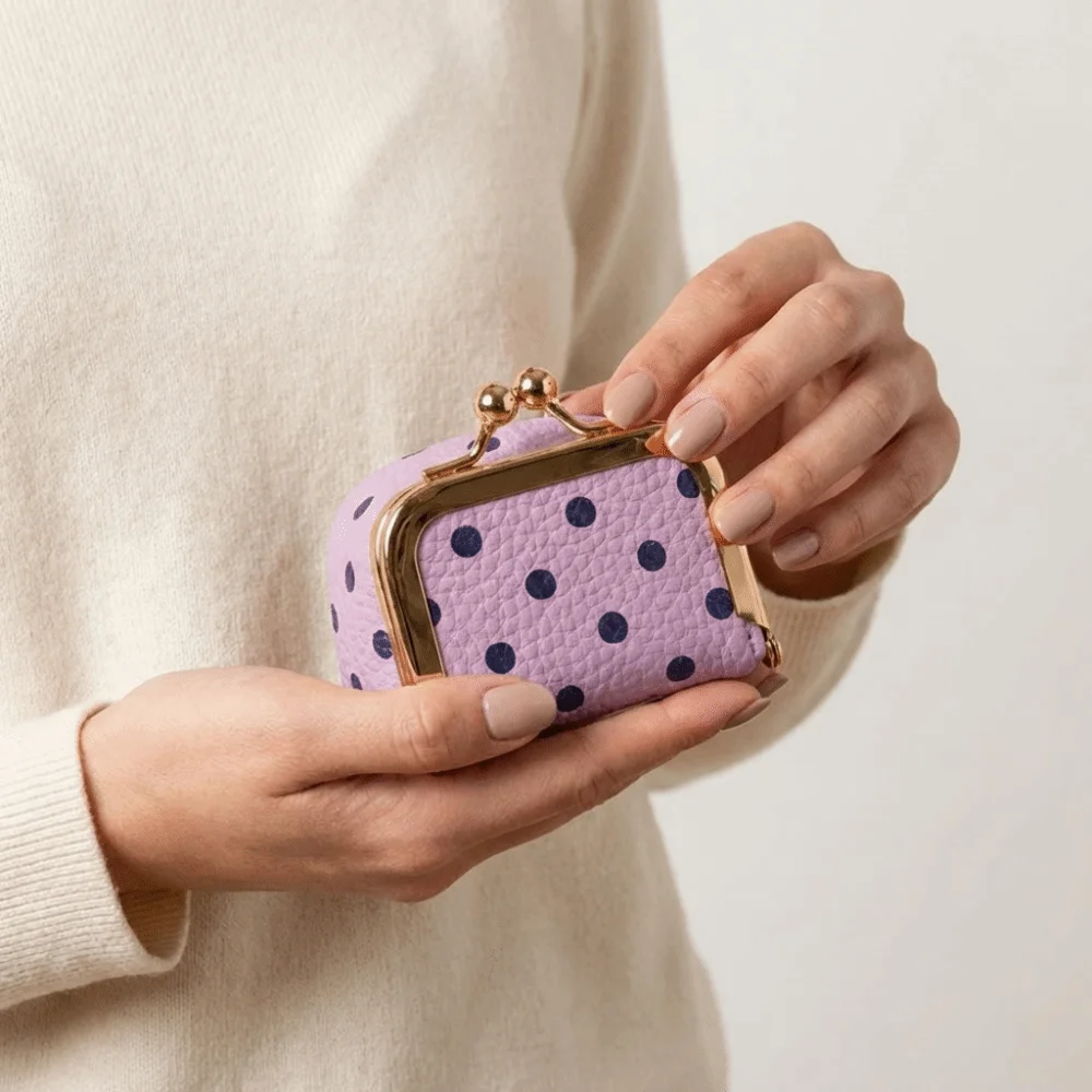 

Изысканный кошелек-монетница с застежкой Kiss Lock в горошек из искусственной кожи, квадратная кожаная сумка для украшений, многофункциональный кошелек, сумка для мелочей, органайзер для хранения