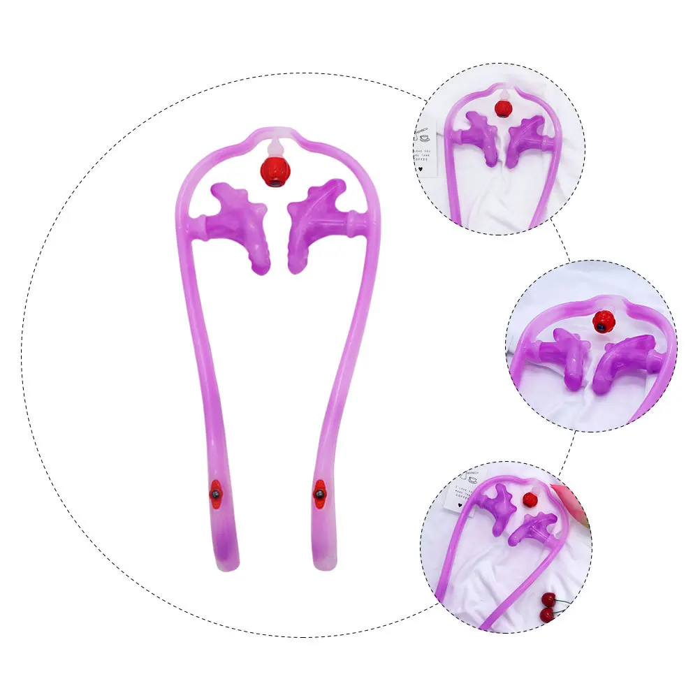 

1Pcs Neck Massager Manual Neck Massage Roller Purple Cervical Massage Tool Pain Relief Shoulder Muscle Relaxation