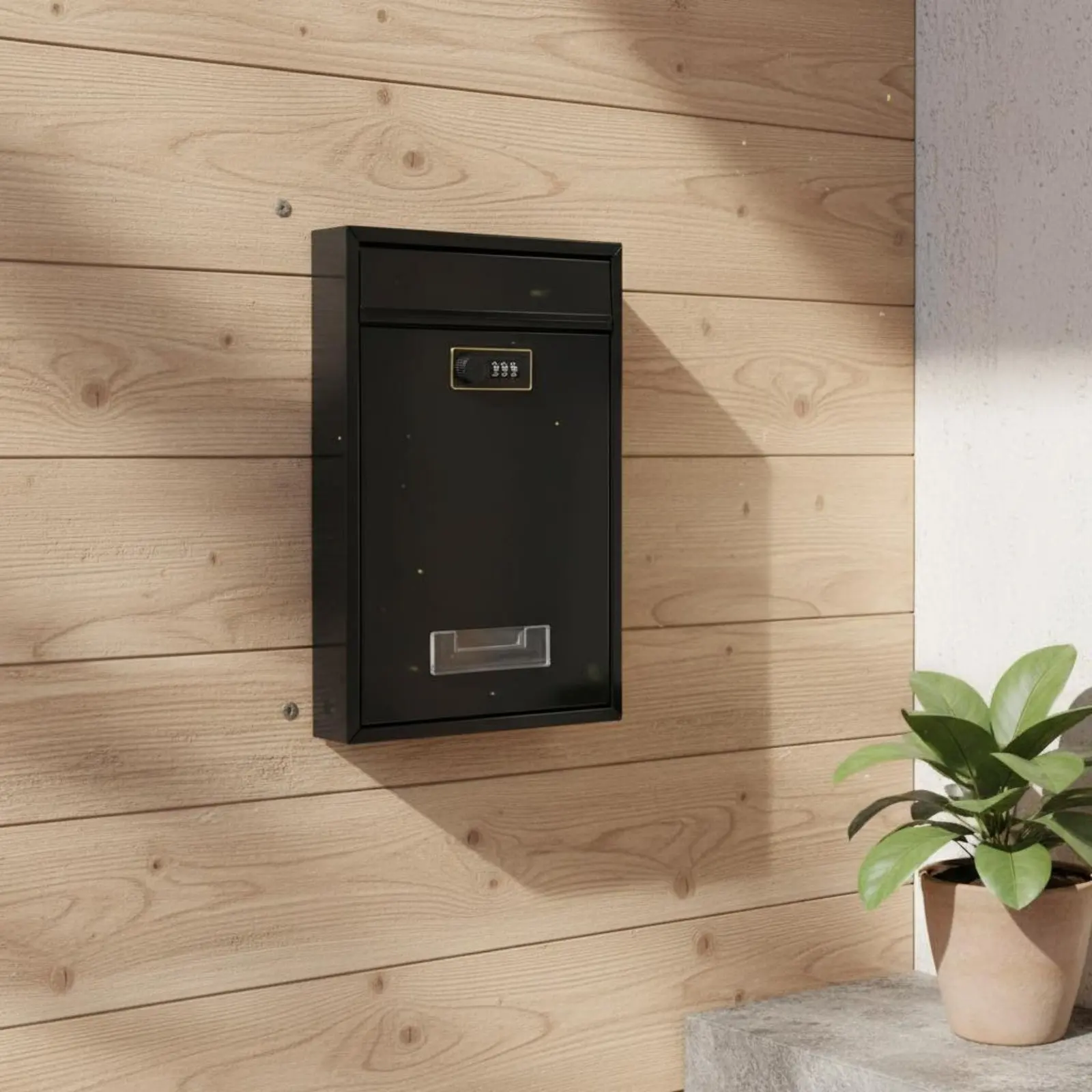 Lockable Wall Mailbox Secure Keyed Lock Mailbox Metal Mail Drop Box Weather-Resistant Security Storage Easy to Install for Porch