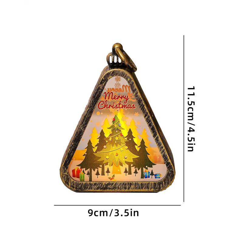 مصغرة عيد الميلاد LED مثلث فانوس سانتا كلوز ثلج مهرجان مصباح داخلي الجدول الحلي مشهد الحفلات الدعائم ديكور المنزل #6