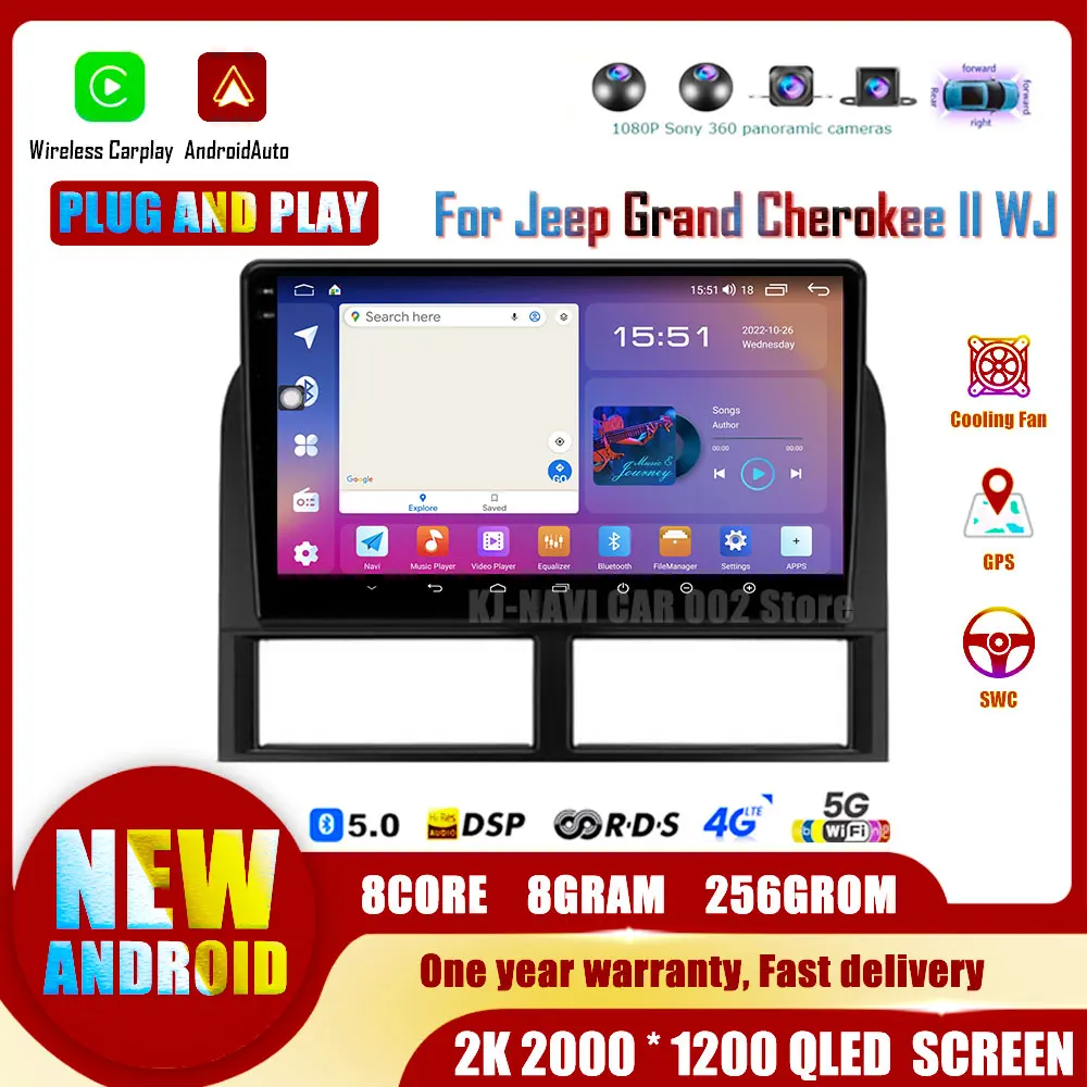 

Android 14 For Jeep Grand Cherokee II WJ 1998-2004 Car Radio Multimedia Automotivo Player Auto Navigation Intelligent System GPS